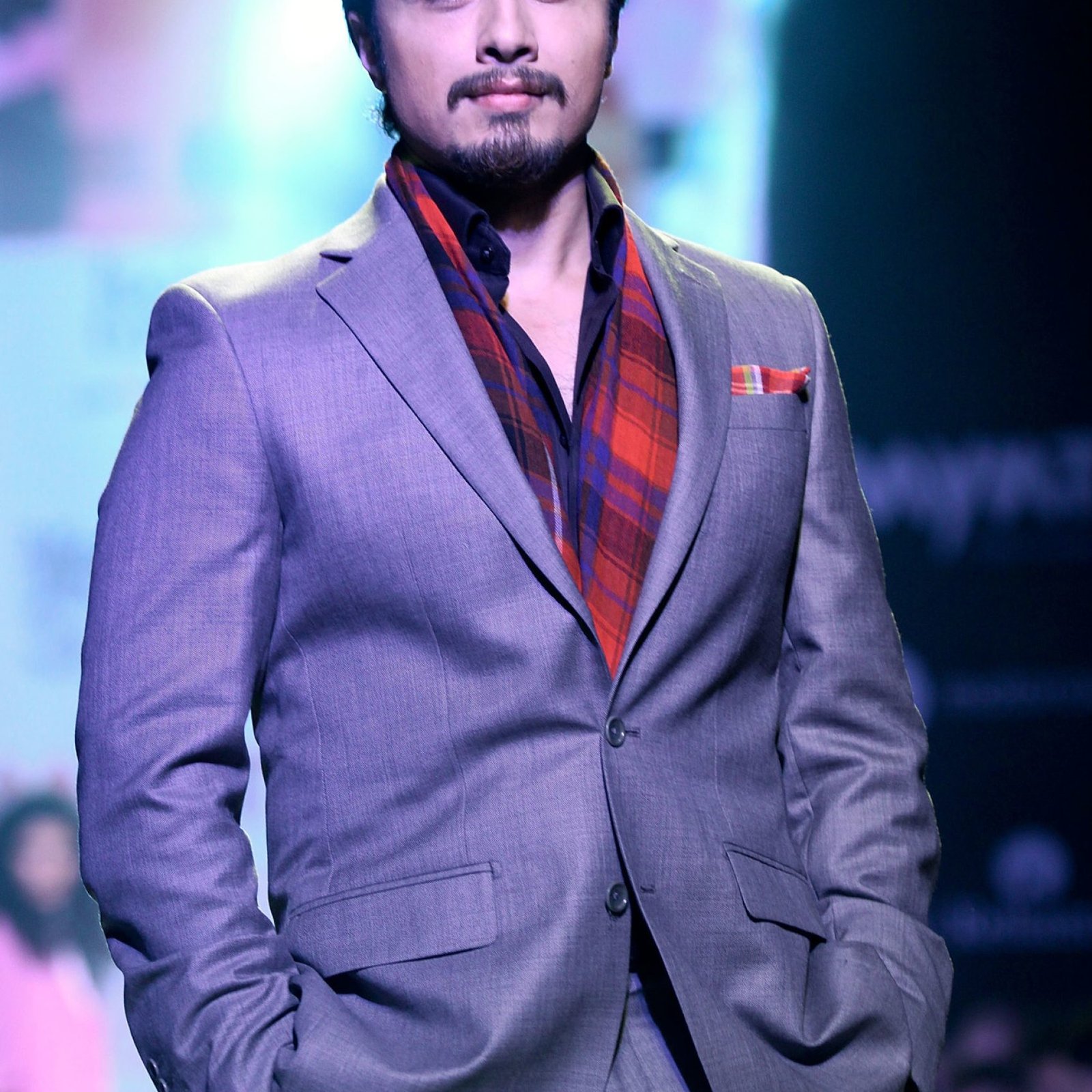 MUMBAI, INDIA - OCTOBER 04:  Ali Zafar walks the runway at the Men's Health Style show during day 2 of Myntra Fashion Weekend 2014 at The Palladium Hotel on October 4, 2014 in Mumbai, India.  (Photo by Chirag Wakaskar/WireImage)